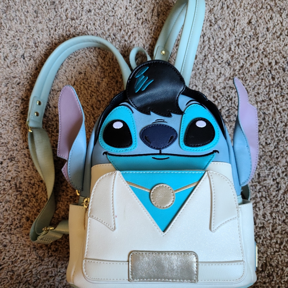 Used Elvis Stitch Loungefly Backpack-Slight Damage